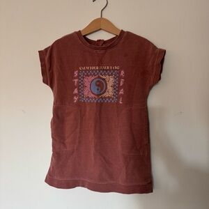 Cotton On Brown Casual Dress with Dolman Sleeves and Crew Neck